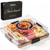 Charcuterie Board with Clear Locking Lid and Handle, 6 Compartment