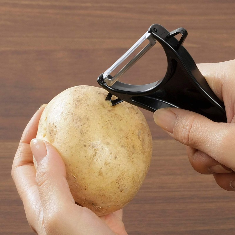 Shimomura Kogyo Verdun Black VB-603 Vegetable Peeler and Slicer, Antibacterial,