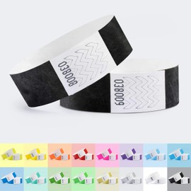 linie zwo ®, Pack of 100 Wristbands Tyvek ® 19 mm, Black