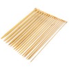 LIHAO 36 Pcs Bamboo Knitting Needles Set Single Point (18
