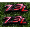 2Pcs 7.3L Emblems 3D Power Stroke Turbo Side Badge Nameplate