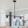Yarlkav Kitchen Island Lighting, 3 Lights Linear Chandeliers Rectangle Pendant