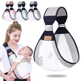 Tyuodna Tragetuch Baby,Babytrage Neugeborene ab Geburt，Verstellbare Babytragetuch mit Dicken Schultergurten,Tragegurt Baby,Baby Carrier für Babys von 0 bis 36 Monaten (Grau (Mesh))
