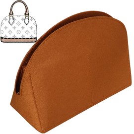 Soyizom Handbag Organizer for Alma Insert, Felt Bag Organizer Purse Organizer Insert for Alma PM BB Insert Organizer (PM, Brown)
