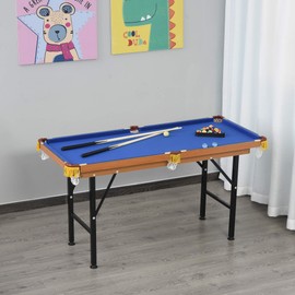 Soozier 55'' Portable Folding Billiards Table Game Pool Table for Kids Adults with Cues, Ball, Rack, Brush, Chalk