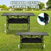 DIIGER Folding Camping Table, Portable Iron Roll-up Picnic Backpacking Table