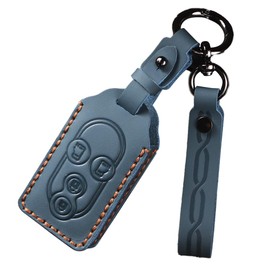 ZANEKO Tanto Key Case, Compatible with Daihatsu Tant Custom Key Cover, Wake Smart Key Case, Genuine Leather Key Holder, blue