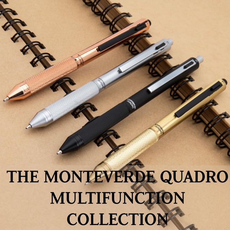 Monteverde USA Quadro 4-in-1 Multifunction Pen - Silver Finish -