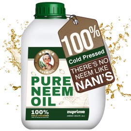 Zuprime Pure Zuprime Neem Oil for Plants - Organic Neem Oil Spray for Plants,100% Cold Pressed Neem Oil, All-Natural Neem Oil Concentrate Leaf Polish for Plants, Pure Neem Oil - (34 Oz)