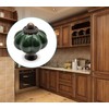 Seimneire 4pcs Dark Green Pumpkin Knobs, Vintage Ceramic Cabinet Knobs,
