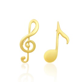 HAIKING Exquisite Brooches Pins, 2 PCS Musical Pins for Scarves, Jackets, Dresses, Suits, Musician Clothes Accessories(Gold)