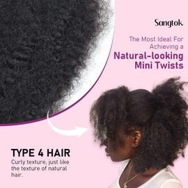 Sangtok Sangtok 14 inch Afro Kinkys Bulk Human Hair, 100% 4C Human Hair for Dreadlock Extensions,Repair Locs,Mini Twists and Braids (50g/Pack), medium brown