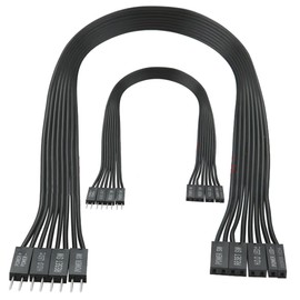 MISYNLON 2Pack Motherboard Expansion Cable Include SW Power/HDD LED/Reset SW/PC Power, 2 Pins Single Female to Dual Male Black Jumper for Computer Switch Reset HDD Hard Drive-20cm