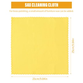 Saxophone Cleaning Kit, Alto Sax Cleaning Kit with Saxophone Cleaning Cloth, Sax Neck Cleaning Swab, Mouthpiece Brush, Dusting Brush for Flute and Woodwind Instruments, Yellow