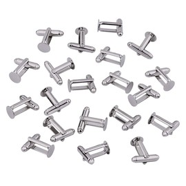 driew Blank Cufflinks, Blank Cufflink for Men Cuff Links Flat Pad Blank Setting Tray Pack of 20 (8mm)