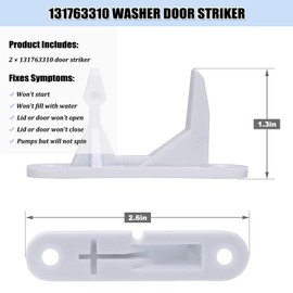131763310 Washer Door Striker for Frigidaire Kenmore Electrolux Washing Machine Replacement Parts 1032664 131763300 AP3580441 PS890617 (2Pcs)