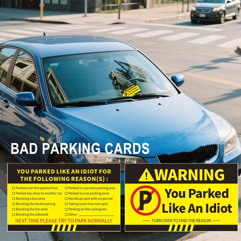 Bad Parking Cards, 60Pcs You Parked Like an Idiot Business