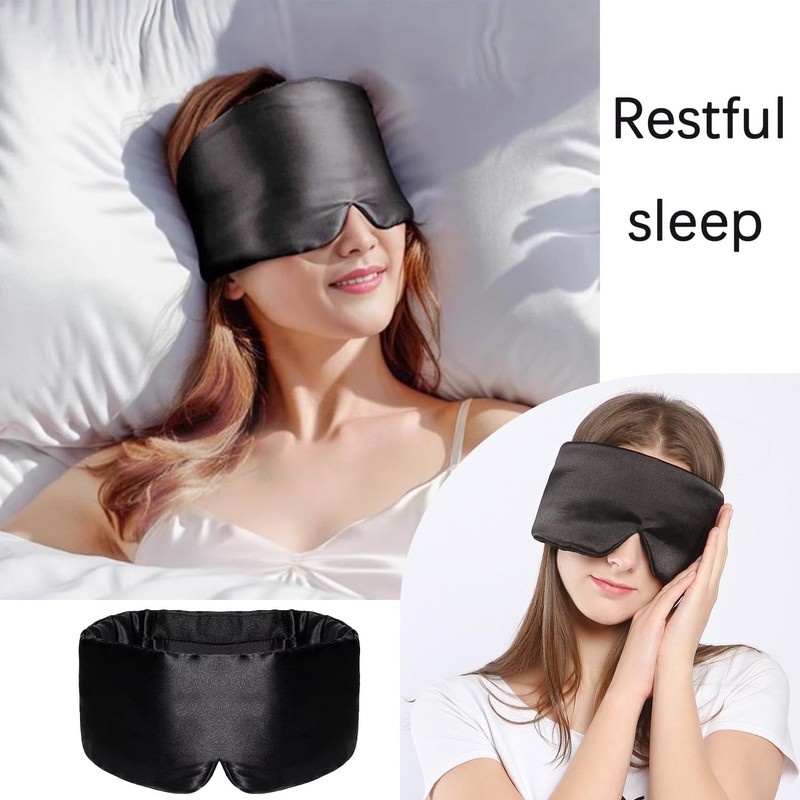 Adjustable Silk Eye Mask,100% Full Shading to Block Light Interference,Allowing
