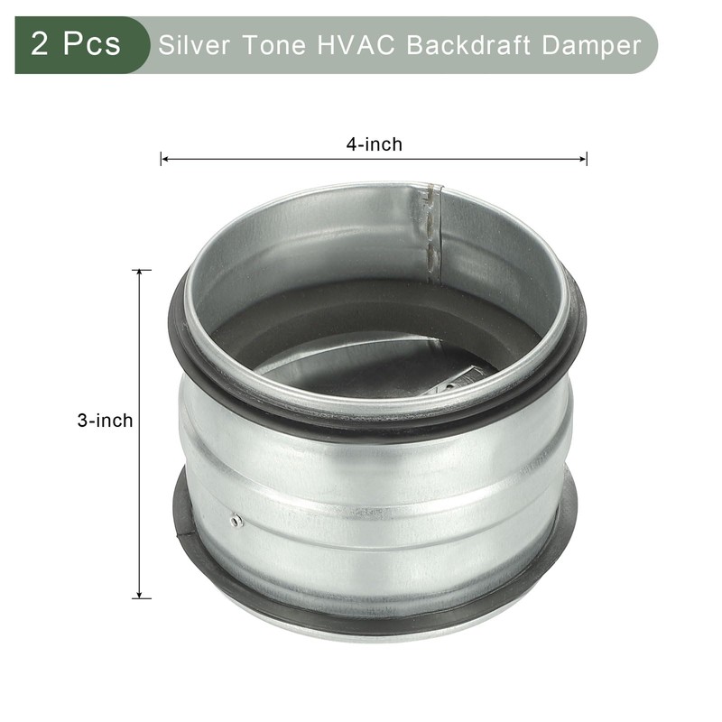 YOKIVE 4-inch HVAC Backdraft Damper, 2 Pcs One-Way Airflow Duct