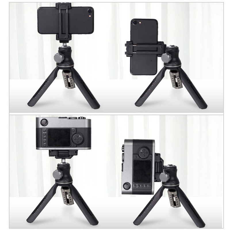 Mini Metal Desktop Tripod Stand Selfie Vlog Handle for Mobile