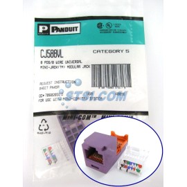 Panduit CJ588VL Cat5/Cat5e Mini-Com Jack Module, Violet/Purple ~STSI
