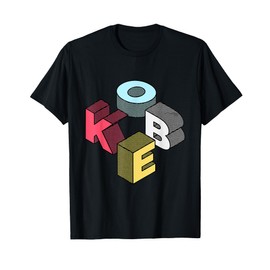 YO MINUS Kobe First Given Name Retro Isometric Block Letters T-Shirt