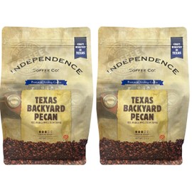 (Pack of 2) Independence Preminum Arabica Coffee, Texas Backyard Pecan, 100% Arabica Whole Bean Coffee, Medium Roast, Net Weight 2.5 LB