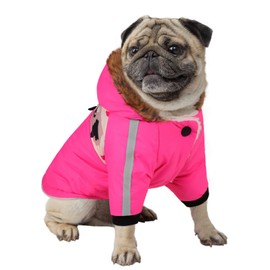Queenmore chamarra de invierno cálido para perro, chamarra de nieve impermeable para clima frío, sudadera con capucha reflectante para perros pequeños, medianos y grandes