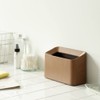 Ideaco Tubular Cotton Trash Can Small Teak Wood Grain Trash