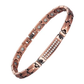 MagVIVACE Women Copper Magnetic Bracelet for Arthritis, Pure Copper Jewelry, Lymph Detox Bracelet with 3500 Gauss Magnet(0143)