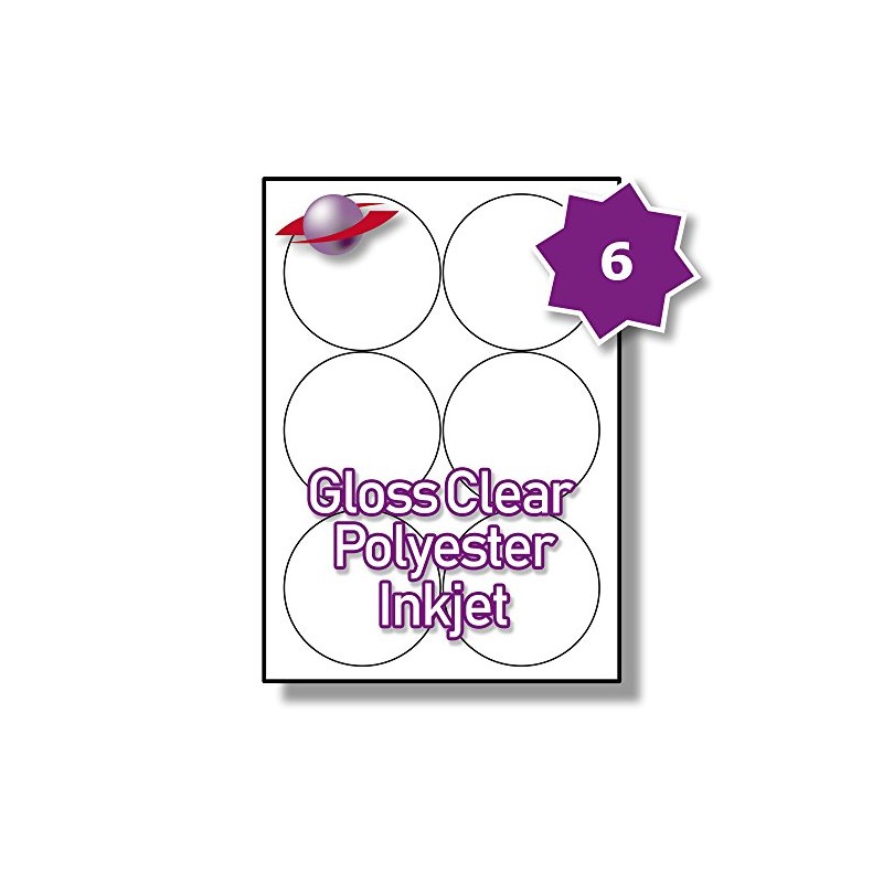 Label Planet® 6 Per Page/Sheet 5 Sheets (30 LARGE TRANSPARENT