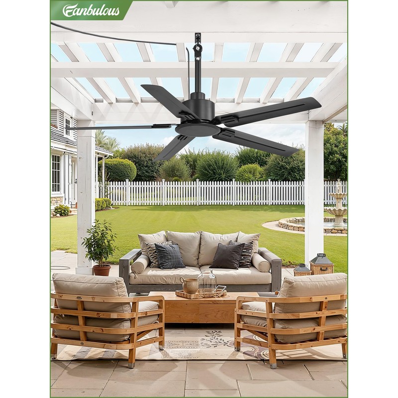 Fanbulous 48" Outdoor Ceiling Fan No Light,IP65 Wet Rated Waterproof