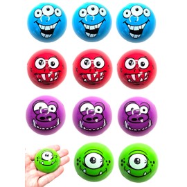 Zugar Land Monster Poppers (36 Pack) (2 Inch) Rubber Prize, Party Favor and Carnival Toy Includes Red, Blue, Green and Purple Poppers (36)