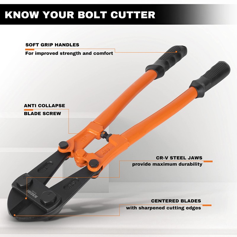 KSEIBI 141585 Heavy-Duty Medium Size Bolt Cutter 24" for Cutting