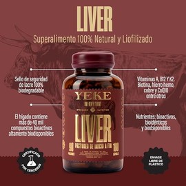 Grass Fed Beef Liver Hígado Res Liofilizado 100 Orgánico Yeke