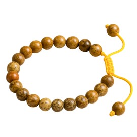 Amazing Gemstone Picture Jasper Bracelet for Women Men's Gifts - Protection Healing Crystal Bracelet - 8mm Beaded Adjustable Bracelet Pulseras Para Hombres Mujer Stocking Stuffers