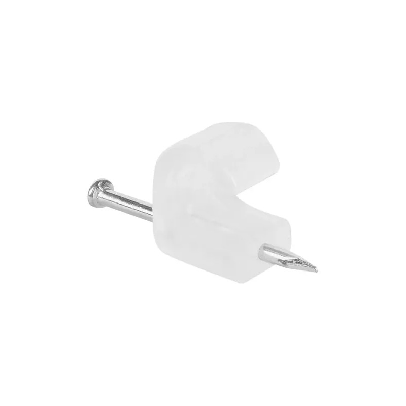 Grapa Para Cable Plano 0.5 X 1.9 Cm Transparente Thorsman