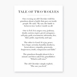 Tale of Two Wolves Print, Unframed
