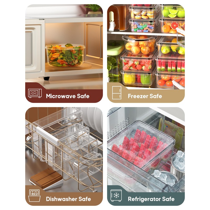 60 PCS Food Storage Containers with Lids Airtight, Total 718oz