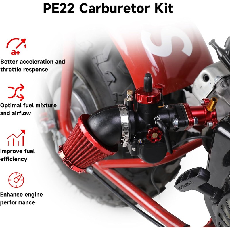 PE22 Carburetor Carb Throttle Assembly Main Jets Kit Compatible with