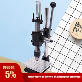 Leather Stamp Press,Hand Leather Punching Machine,Manual Arbor Press Puncher Leather Stamp Press Punch Tools (Includes PP Plate + Aluminum Plate with Scale,)