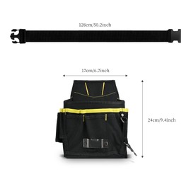 EHDIS Wrapping Tool Pouch with Belt Waist Waterproof Oxford Small Tool Organizer Tool Bag Utility Gadget Tool Holder with Multi Pocket for Car Tools