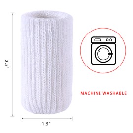 32 PCs Furniture Leg Socks - High Elastic Knitted Chair Leg Floor Protectors, Thickening White Chair Leg Covers Set, Move Easily and Reduce Noise