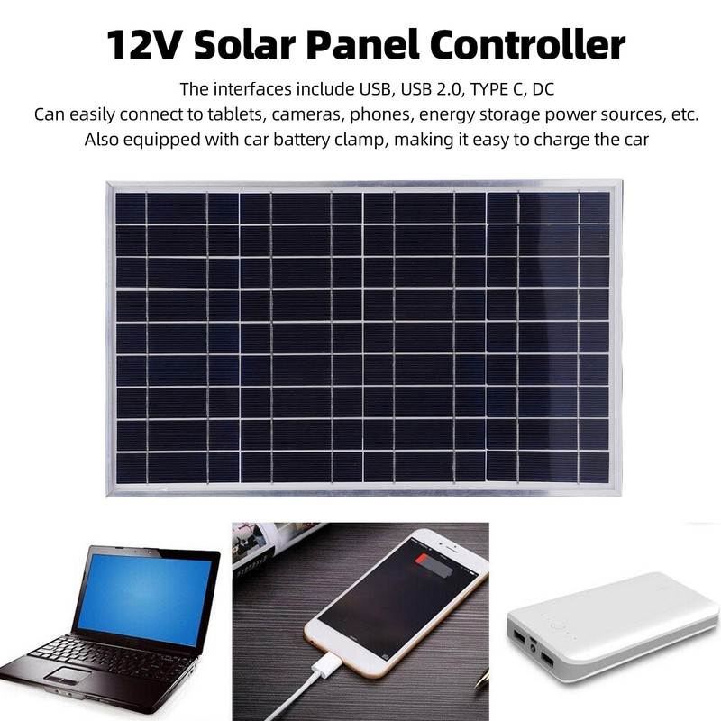 Sanpyl 100W 12V Solar Panel Kit, Portable Monocrystalline Silicon Solar