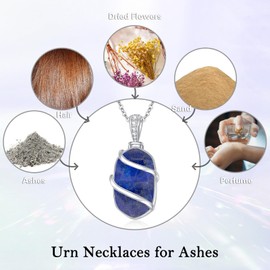 HPQQ Lapis Lazuli Urn Necklaces for Ashes 925 Sterling Silver Lapis Lazuli Cremation Jewelry for Ashes Memorial Jewelry Keepsake Gifts for Women Her Mom