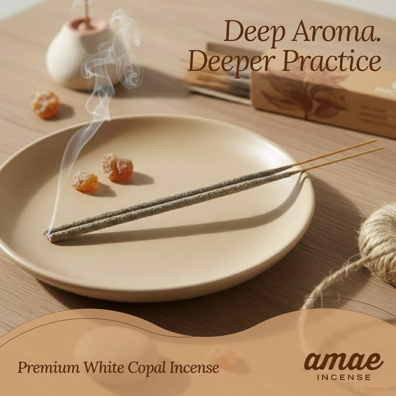 Premium White Copal Incense Sticks - 100% Pure Mayan Resin,