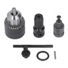3 Jaw Drill Chuck 1/16‑1/2in with Tightening Key for Impact