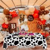 4 Pack Black Cow Print Tablecloths, 86.6 x 51.4 Inch