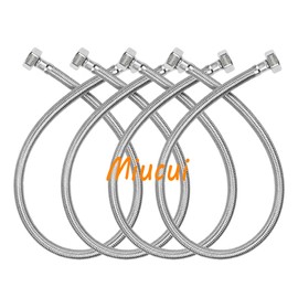 [4-Pack 24 Inch] 1/2" x 1/2" FIP Flexiable Faucet Supply Lines, Bathroom Faucet Hose Connector, 304 Stainless Steel Braided Water Supply Line for Kitchen
