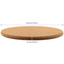 SOUJAP 10 PCS 19 cm Round Cork Coasters, Thick Cork Coaster for Drinks, Cork Plant Coasters for Hot Cup Drink Pan Plant